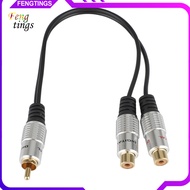 [Ft] 2 RCA Female to 1 Male Phono Splitter Y Adapter Cable/Lead-T Subwoofer Audio Sub