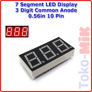 7 Segments SEVEN SEGMENT LED DISPLAY 3-DIGIT COMMON ANODE 0.56 IN 10P