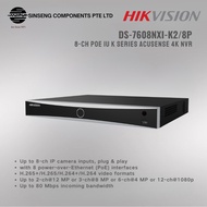 Hikvision 4K 8CH DS-7608NXI-K2/8P 8 Channel Network Video Recorder NVR with 2 SATA HDD | 8 PoE Port 