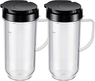 4-piece Tall 22oz Mug Cups with Flip-Top To-Go Lids Replacement Parts Compatible with 250W Magic Bul