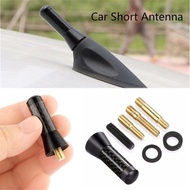 1Set Car Roof Carbon Fiber Short Antenna Enhanced Signal FM/AM Screw Metal 3.5cm Car Aerial Accessor