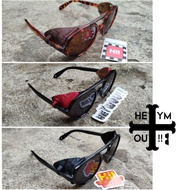 HEYMOU AVIATOR HORSE LEATHERSIDE BLACK GLASSES - BLACK FRAME GLASSES
