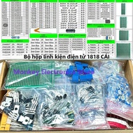 1818 Chiếc DIY Linh Kiện Điện Tử Bộ Bao Gồm 2N2222 RM063 3296W PCB Tụ Điện Điện Trở Chiết Áp NE555 L
