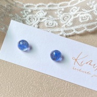 絢藍圓形不鏽鋼耳環 led/uv膠