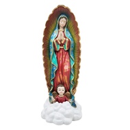 Virgin Mary Statue 11.8 Inches Our Lady of Guadalupe Figurine Hand Painted Resin Blessed Mother Reli