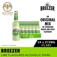 [1 CASE]  BREEZER Lime Flavoured Alcohol Drink - 275ml / 27.5cl, 4% ABV - Ready to Drink Zingy Lime 