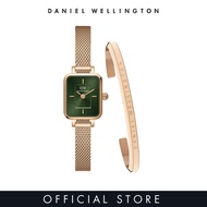Daniel Wellington Gift Set - Quadro Mini 15.4x18.2mm Melrose Rose Gold Emerald + Classic Bracelet Rose Gold Small - Gift set for women - DW Official - Watch &amp; Jewelry set