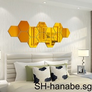 1/2 Pack of 24 Hexagonal Mirror Wall Sticker 3D DIY Personalized Decoration Clear Reflective Effect Self-adhesive Wall Decal