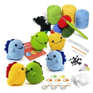 Crochet Kit for BeginnersSet of 6 Cute Dinosaur Crochet Animal Kit with Detail Video IllustrationBeg