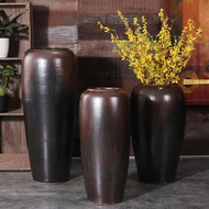 S/🌔Jingdezhen Vintage Floor Vase Handmade Stoneware Pottery Jar Dried Flower Vase Living Room Large Flower Pot Flower Ar