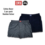 (2pcs) Edwin 100% Cotton Men's Boxer EV2042-2 Assorted Colour