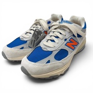 全新未使用 □ New Balance KITH MSG New Balance Kith 麥迪遜廣場花園 U993MS 美國製造 993 絨面革網眼低筒運動鞋 銀藍色 25.5碼 美國製造 男款 帶