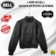 [ BELL ] ( SIZE M-5XL ) ORIGINAL MEN'S JACKET GENUINE LEATHER LONG SLEEVE / JACKET KULIT LEMBU LELAK