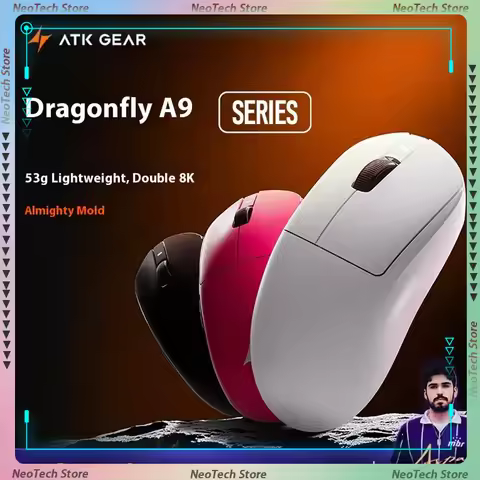 ATK A9 Ultra Wireless Gaming Mouse Tri Mode 8K 53g Lightweight A9 SE/A9 Plus/A9 Pro Ergonomic Gaming