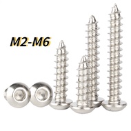 [HNK] Nickel-plated Hard Round Head Hexagon Self-Tapping Screw Wooden Screw M2-M3-M3.5-M4-M5-M6