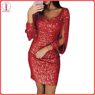 fulaide Dress Sequins Glitter Mini Glitter Women Dress for Dating Party Dress Bodycon