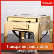 10QT Chafing Dish Buffet Set /Square Chafing Dishes for Buffet with Glass Lid, Serving Utensils Buff