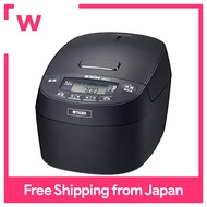 TIGER Pressure IH Rice Cooker 1 square Pressure IH Cooker, Far-infrared 3-layer Earthen Pot Coated Kettle, Grain-Retaining, Easy to Clean, Gloss Black JPV-C180KG