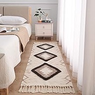 Boho Runner Rug, 2'x5' Hallway Runner Rug Washable Farmhouse Runner Rugs, Tufted Rug Runner with Tas