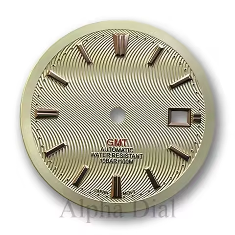 34mm No logo Sterile Wave Texture Convex Watch Dial Suitable for Seiko GMT NH34/35/36/4R Automatic M