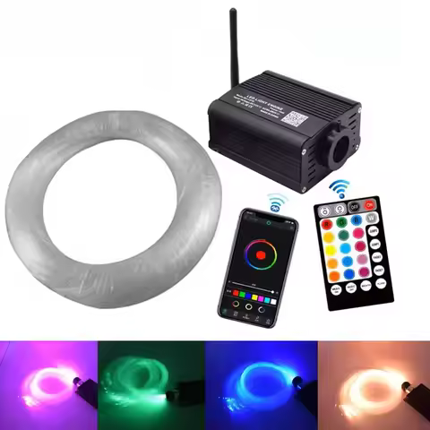 Smart Bluetooth APP 16W Car Starry Lights Musical Active Control Fiber Optic Lights kits For Optical