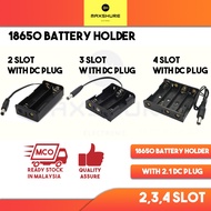 [Maxshure] 18650 Battery holder with 2.1 DC Plug / 3.7V 18650 2 3 4 slot battery holder with DC Plug