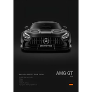 2025 NEW Black Famous Car M-Mercedes-B-Benz-AMG GT G C63 300 500SL EVO A45 SLS R Poster Home living 