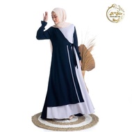 Baju Gamis Wanita Modern Azwa Maxi Amie Navy Muslim Casual Dr Dr