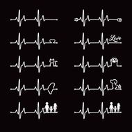 心電圖 防水車貼 反光貼紙 車貼 機車貼紙 KRV CLBCU AUGUR 通用