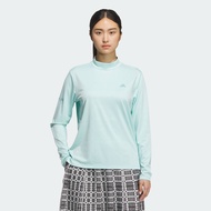 adidas Golf Jacquard Mock Neck Polo-shirt Long Sleeve Women Turquoise JM7171