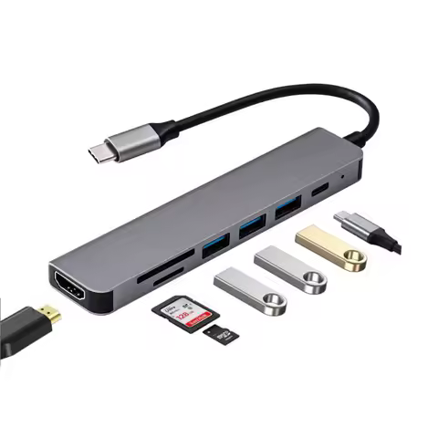 Docking Thunderbolt Dock Hub 7 in 1 Usb Type c USB Hub TF SD Card Concentrator HDTV Converter Expans