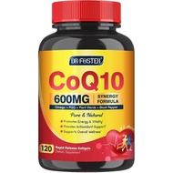 CoQ10 600 mg Softgels CoQ10 Supplement - CQ10 Coenzyme-Q10 w/ Omega 3 & PQQ & Vitamin E Support Hear