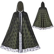 Lace Gothic Hooded Cape - Plus Size Cosplay & Stage Performance Outfit