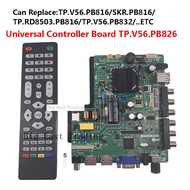 LCD Driver TP.V56.PB826 3in1 Universal LED Screen Controller Board TV Motherboard Dual HDMI/VGA/AV/T