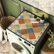 Retro Washing Machine Cover Mat High-end Diatom Mud Absorbent Sunscreen Cover Bedside Table Dustproo