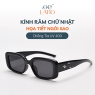 Latio fashion sunglasses, rectangular sunglasses with star motifs, unique star motifs, attracting at