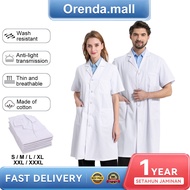 Lab coat student murah Long Sleeve uniform S-XXXL button cuffs white men woman baju makmal
