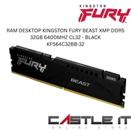 Kingston Fury Beast DDR5 32GB 6400MHz CL32 Desktop RAM Black KF564C32BB-32