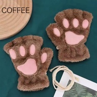 Sarung Tangan Kucing Bulu Tanpa Jari Cat Paw Fingerless Gloves Cosplay Sarung Tangan Wanita Lucu