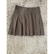 Brown Tennis Skirt With Lining