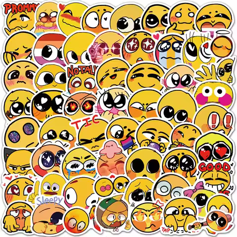 100PCS Smiley Emoji Stickers Graffiti Stickers DIY Diary Phone Case Handmade Scrapbook Aesthetic Sti