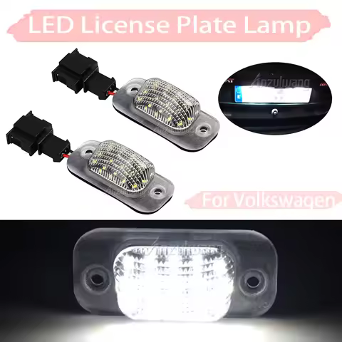 2Pcs Car LED License Number Plate Light Lamps For Seat Ibiza Cordoba Vario 6K VW Golf 3 Hatchback Ca