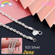 JUNE1 Twisted Rope Chain Necklace Women 16-24" Jewelry Diamond Cut