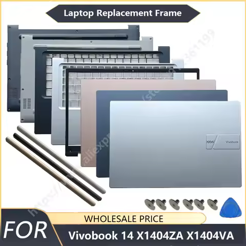 NEW For Vivobook 14 X1404ZA X1404VA Laptop LCD Back Cover Front Bezel Palmrest Bottom Case Hinges La