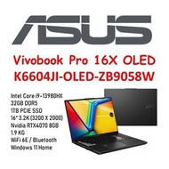 華碩 - VivoBook Pro 16X OLED K6604JI-OLED-ZB9058W [ i9-13980HX / 32GB / 1TB SSD / 3.2K OLED / RTX4070 ]