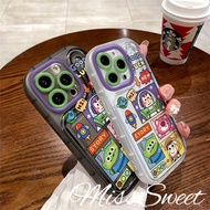 Casing Compatible For iPhone 11 15 14 X Xr 8 7 Plus 15 14 13 12 11 Pro Max Xs Max Cartoon Cool Buzz Shockproof Thickened Airbag Lens Protection Couple Phone Soft Case