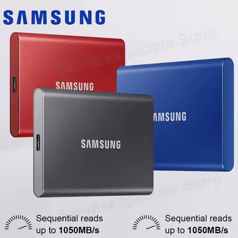SAMSUNG External SSD T7 Solid State Drive Up to 1050MB/s 1TB 2TB 4TB NVMe Portable SSD For Gaming La