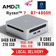 GenMachine AMD Ryzen7 R7 4800H Mini PC 64GB DDR4 RAM 2TB NVME PCIE SSD PC Gaming PC Computer Gaming 