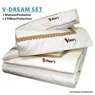 [ Original + Gift ] VKen Queen Fitted Mattress Protector + 2 Pillow Protectors Set