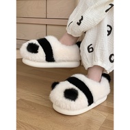 bedroom slippers slippers for women men slippers Cute Panda Cotton Furry Slippers - Warm & Anti-Slip